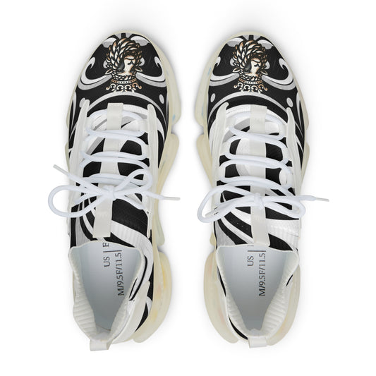 LSL Crowned Lion Mesh Sneaker - Black & White