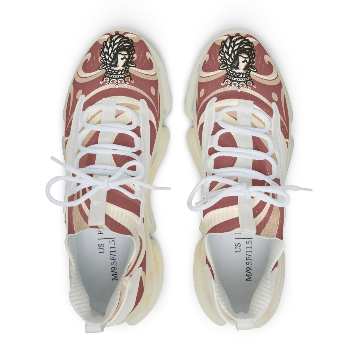LSL Crowned Lion Mesh Sneakers - Rose & Cream