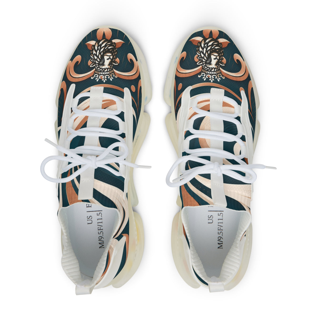 LSL Crowned Lion Mesh Sneakers - Forest & Copper